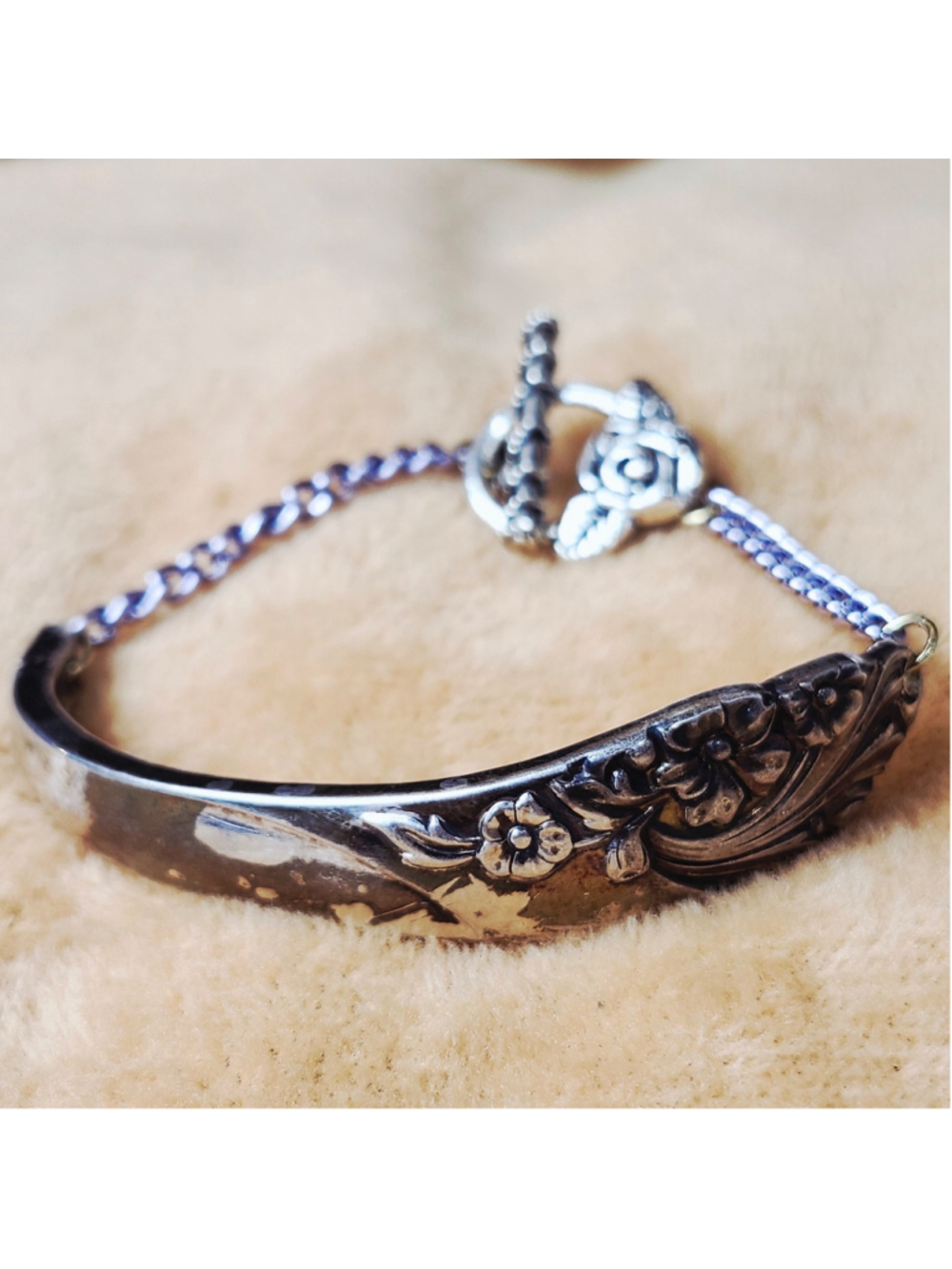 Oneida "Evening Star" silverplate Bracelet 1950s Vintage Jewelry aged look